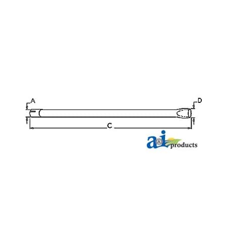A & I Products Horizontal Tailpipe 60.5" x3.5" x2" A-311466